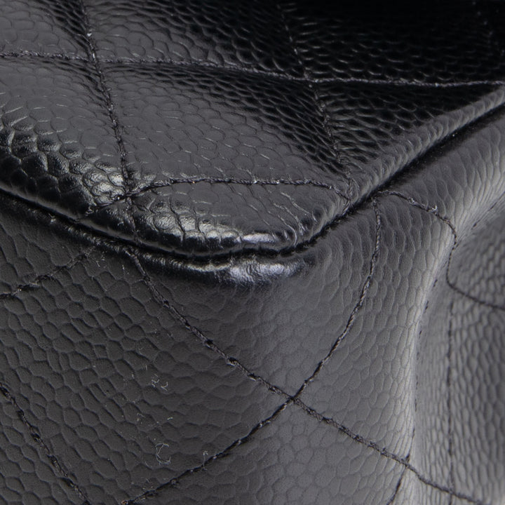 CHANEL Caviar Medium Double Flap Bag - Black