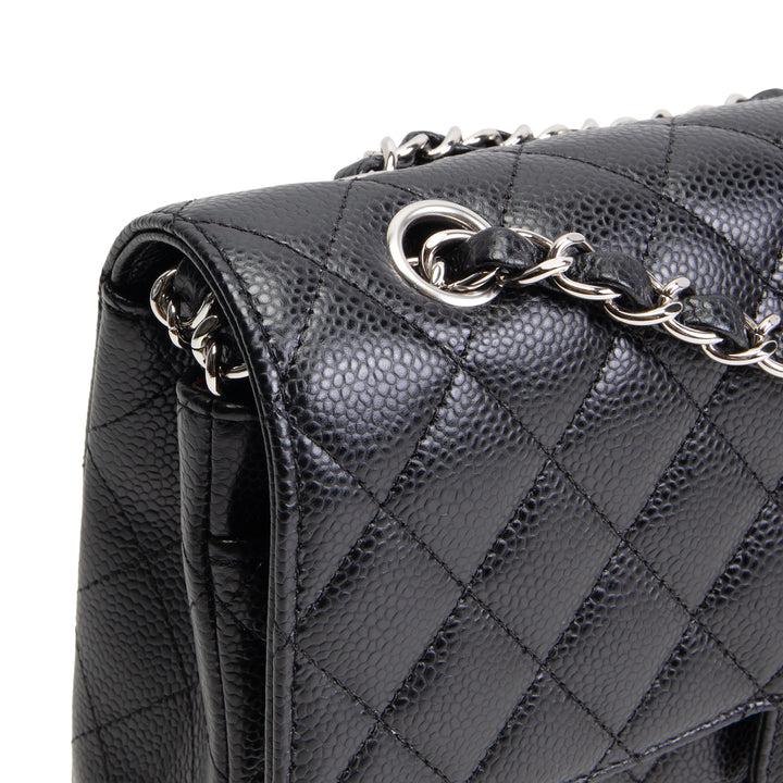 CHANEL Caviar Medium Double Flap Bag - Black