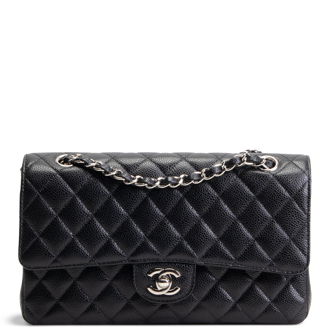 CHANEL Caviar Medium Double Flap Bag - Black