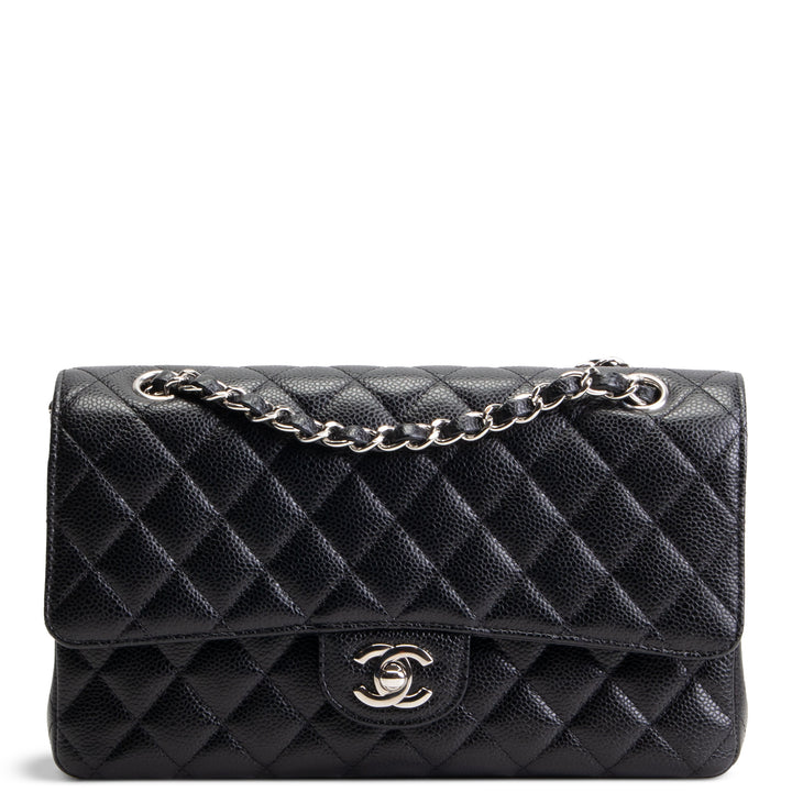 CHANEL Caviar Medium Double Flap Bag - Black