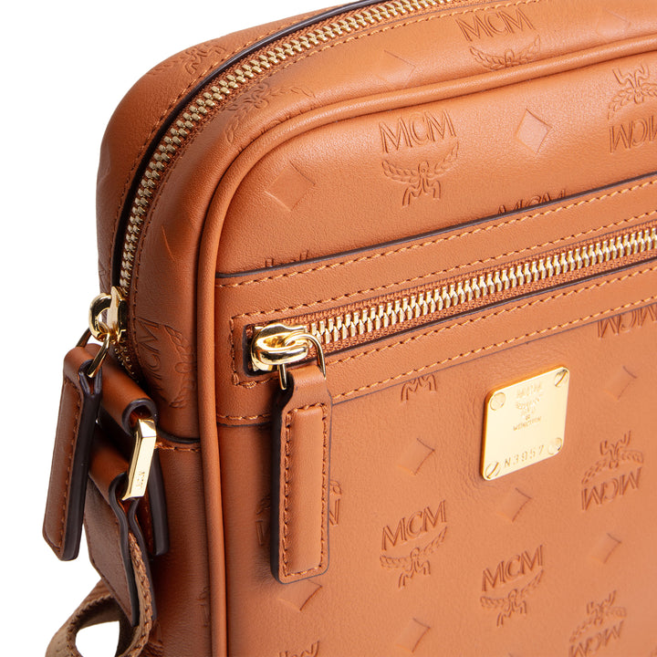 MCM Klassic Leather Heritage Logo Mini Crossbody