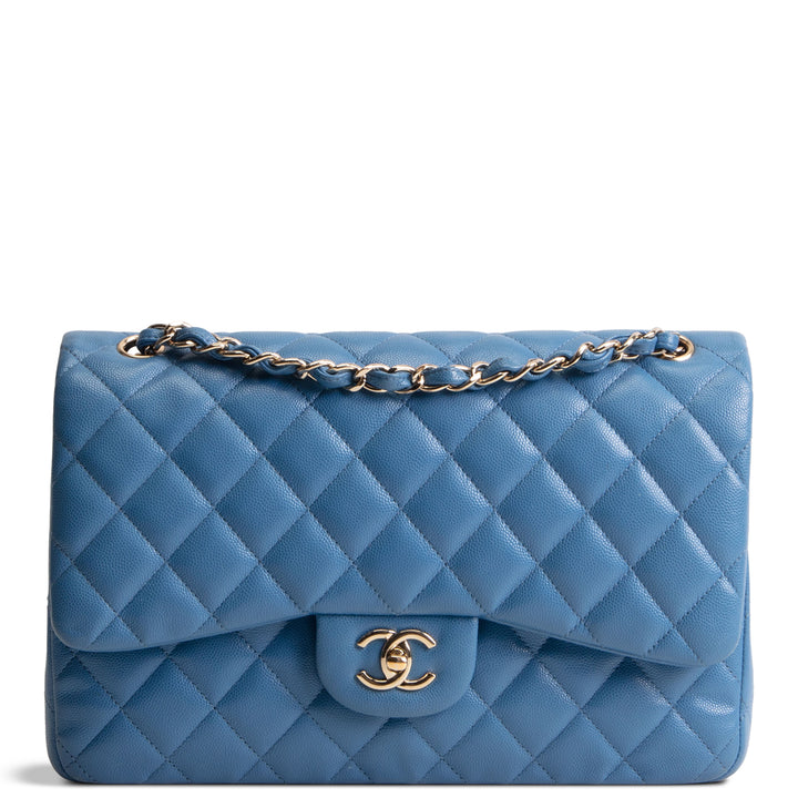 CHANEL Quilted Caviar Jumbo Double Flap