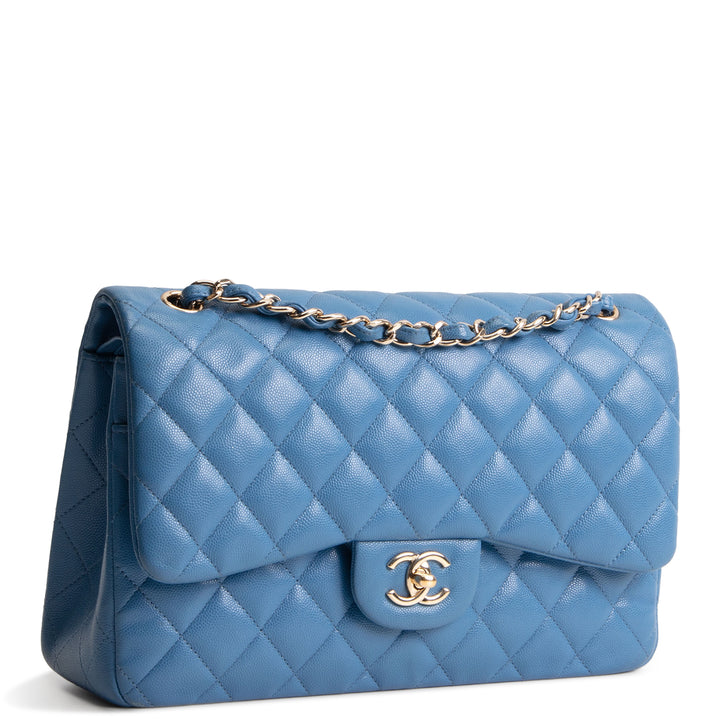 CHANEL Quilted Caviar Jumbo Double Flap