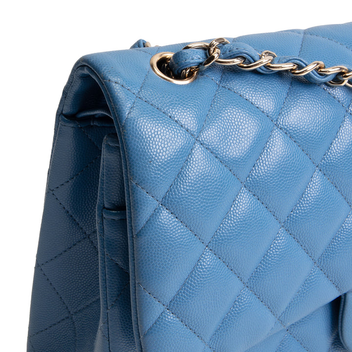 CHANEL Quilted Caviar Jumbo Double Flap