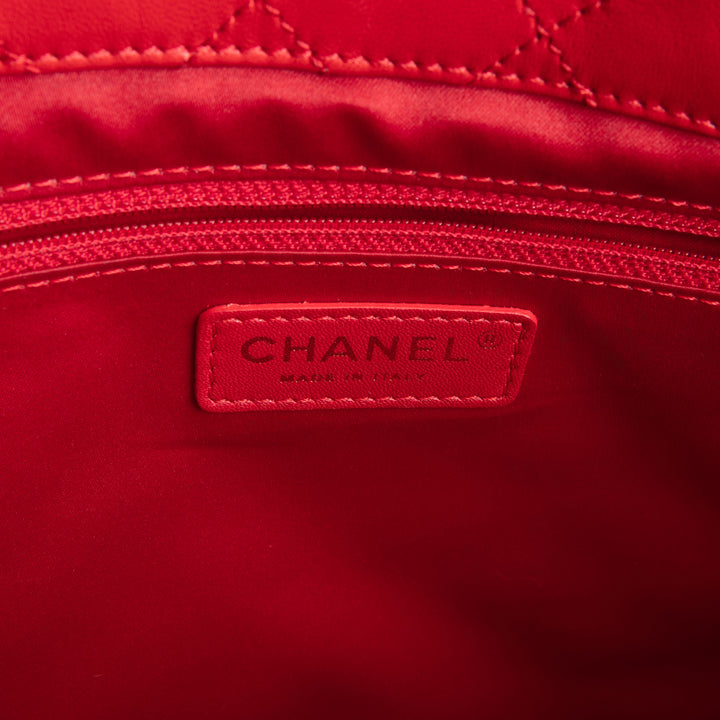 CHANEL Quilted CC Shoulder Tote- Red OUTLET FINAL SALE