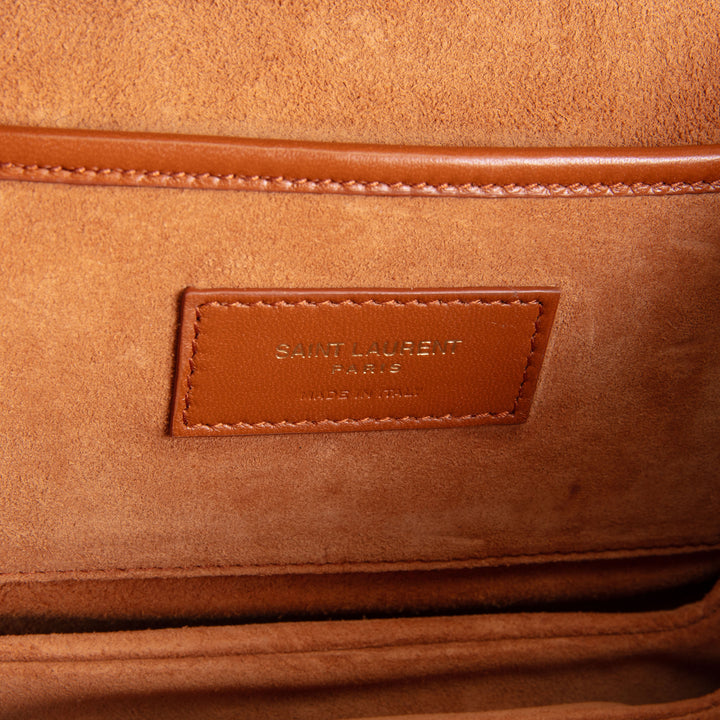 SAINT LAURENT Smooth Calfskin Small Charlie - Miel Dark