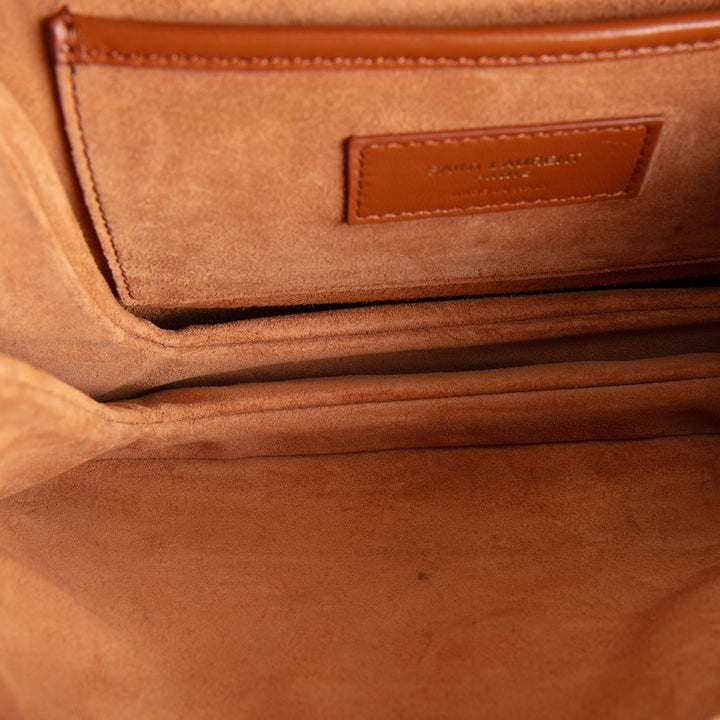 SAINT LAURENT Smooth Calfskin Small Charlie - Miel Dark