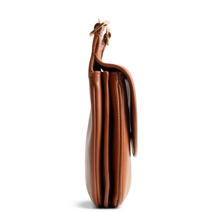 SAINT LAURENT Smooth Calfskin Small Charlie - Miel Dark