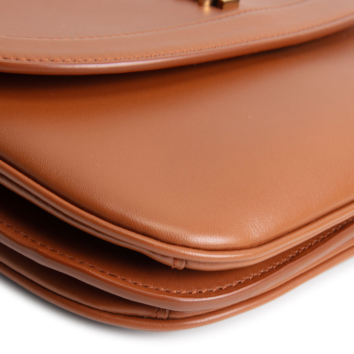 SAINT LAURENT Smooth Calfskin Small Charlie - Miel Dark
