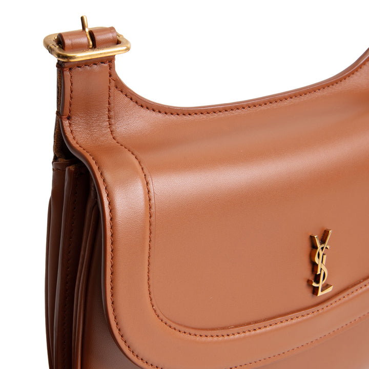 SAINT LAURENT Smooth Calfskin Small Charlie - Miel Dark
