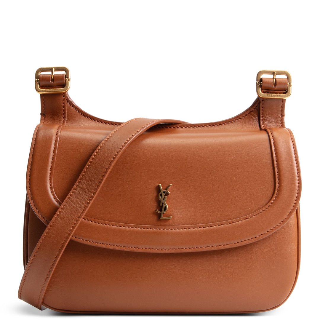 SAINT LAURENT Smooth Calfskin Small Charlie - Miel Dark