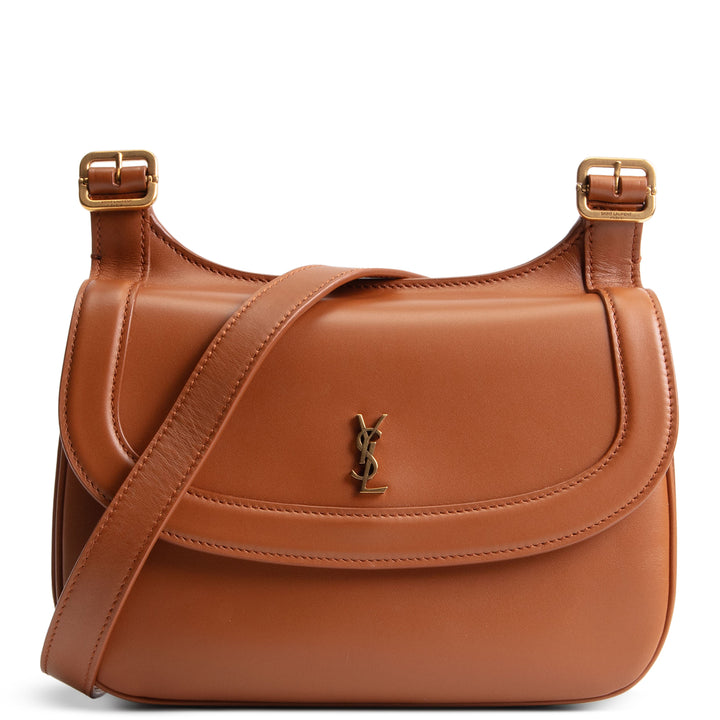 SAINT LAURENT Smooth Calfskin Small Charlie - Miel Dark