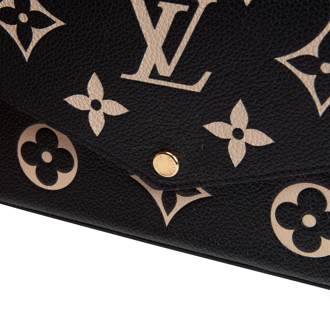 LOUIS VUITTON Giant Empreinte Felicie Pochette Bicolor - Black/Cream