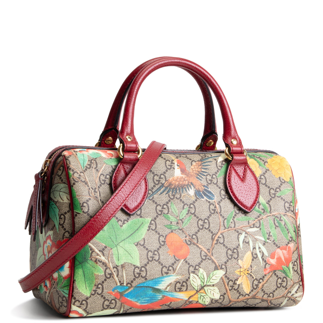 GUCCI GG Supreme Tian Small Boston - Multicolor Red