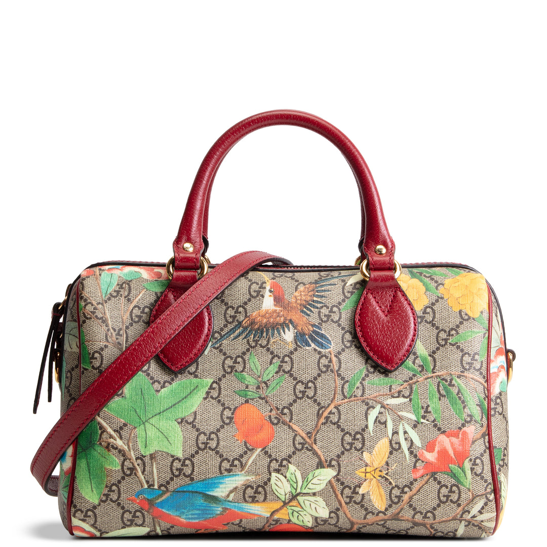 GUCCI GG Supreme Tian Small Boston - Multicolor Red