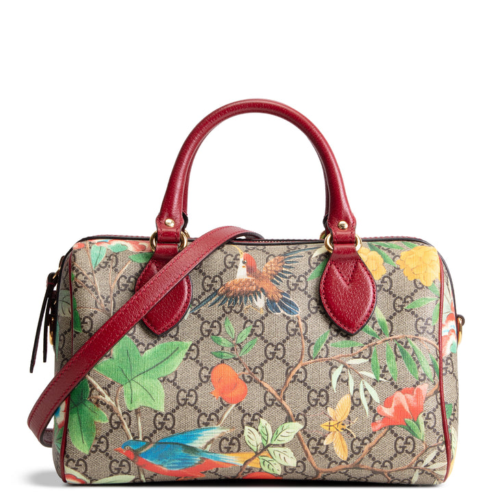 GUCCI GG Supreme Tian Small Boston - Multicolor Red