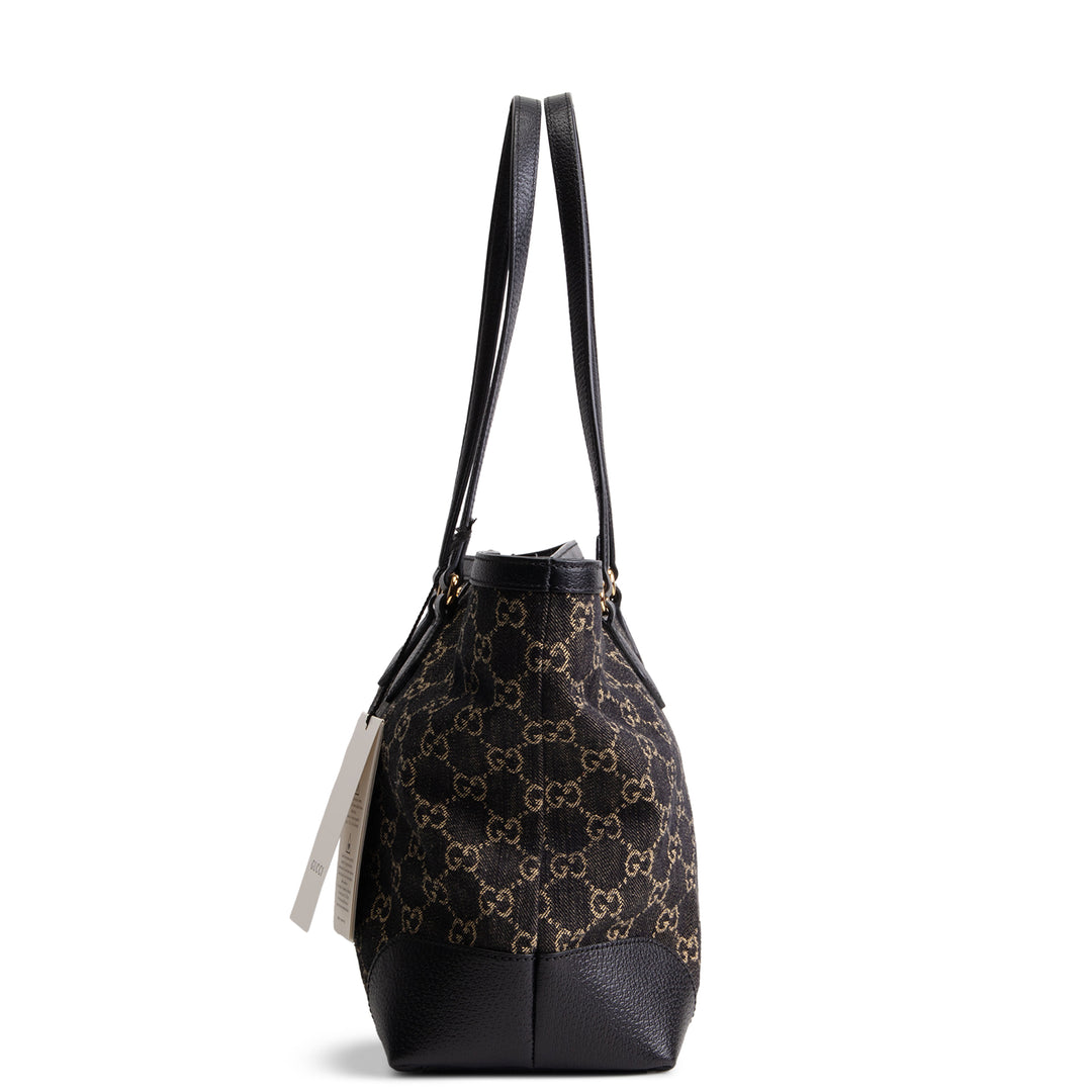 GUCCI Jacquard Black Denim Medium Ophidia Tote