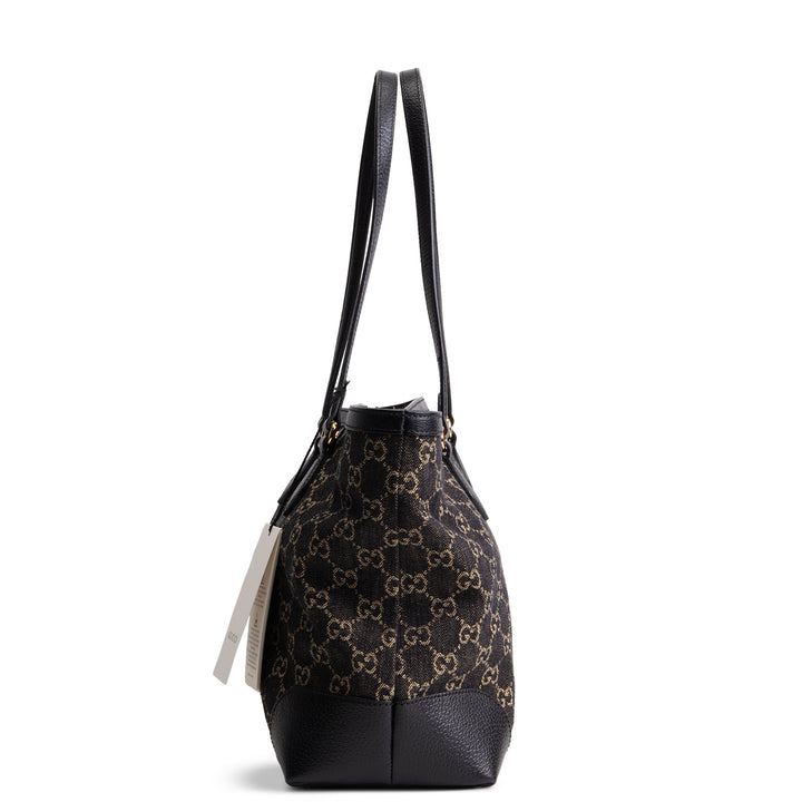 GUCCI Jacquard Black Denim Medium Ophidia Tote
