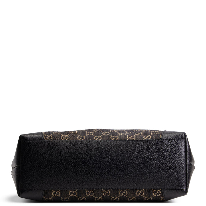 GUCCI Jacquard Black Denim Medium Ophidia Tote