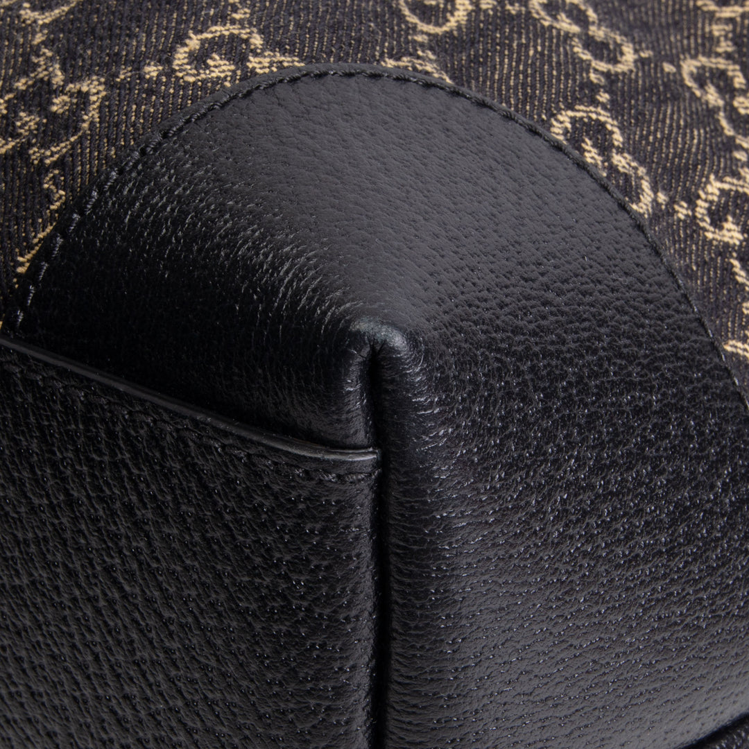GUCCI Jacquard Black Denim Medium Ophidia Tote