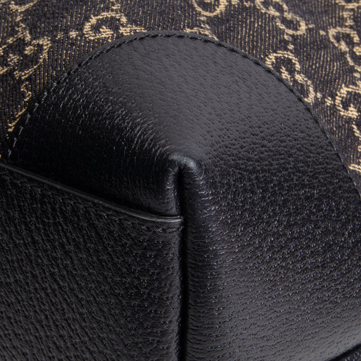 GUCCI Jacquard Black Denim Medium Ophidia Tote