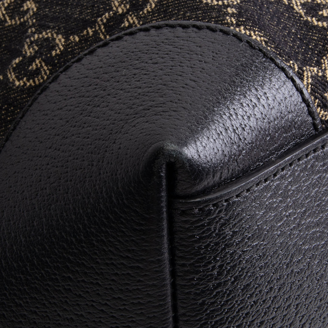 GUCCI Jacquard Black Denim Medium Ophidia Tote
