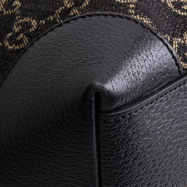 GUCCI Jacquard Black Denim Medium Ophidia Tote