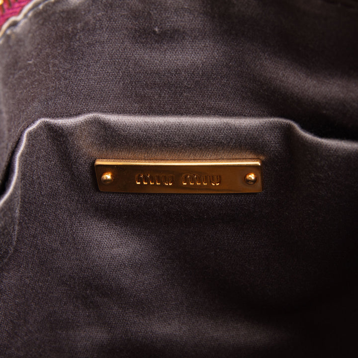 MIU MIU Vitello Lux Matelasse Shoulder Bag Loto - Pink