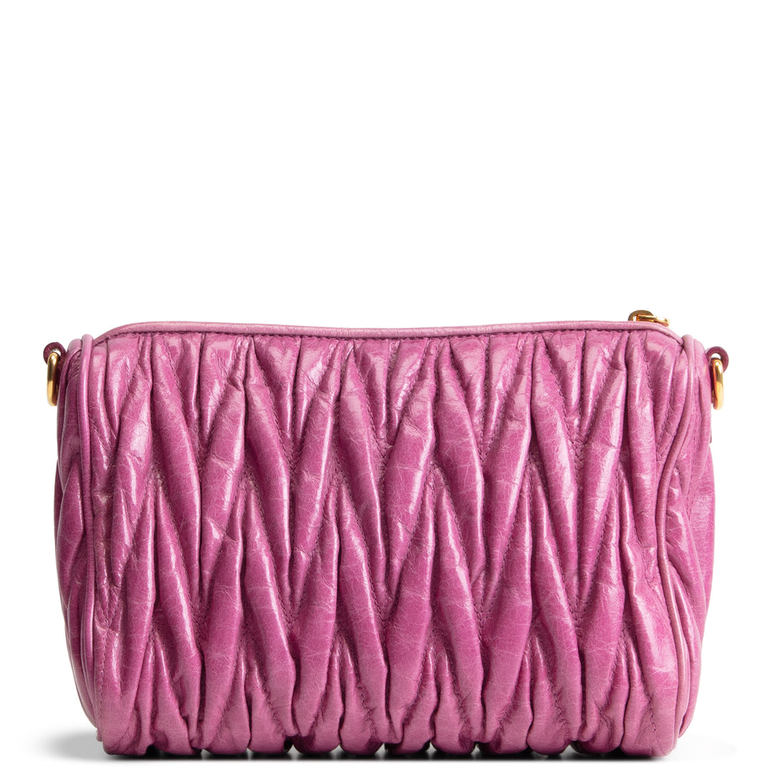 MIU MIU Vitello Lux Matelasse Shoulder Bag Loto - Pink