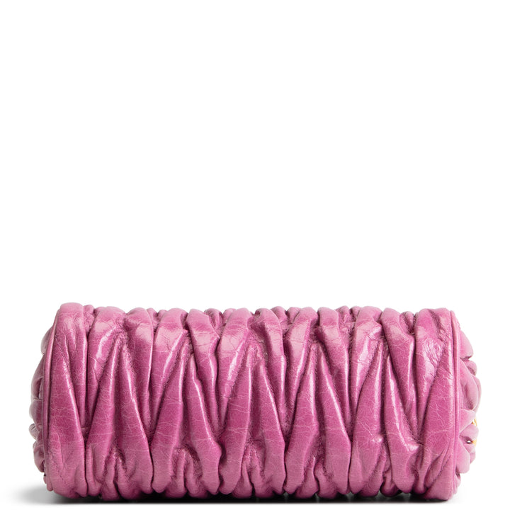 MIU MIU Vitello Lux Matelasse Shoulder Bag Loto - Pink