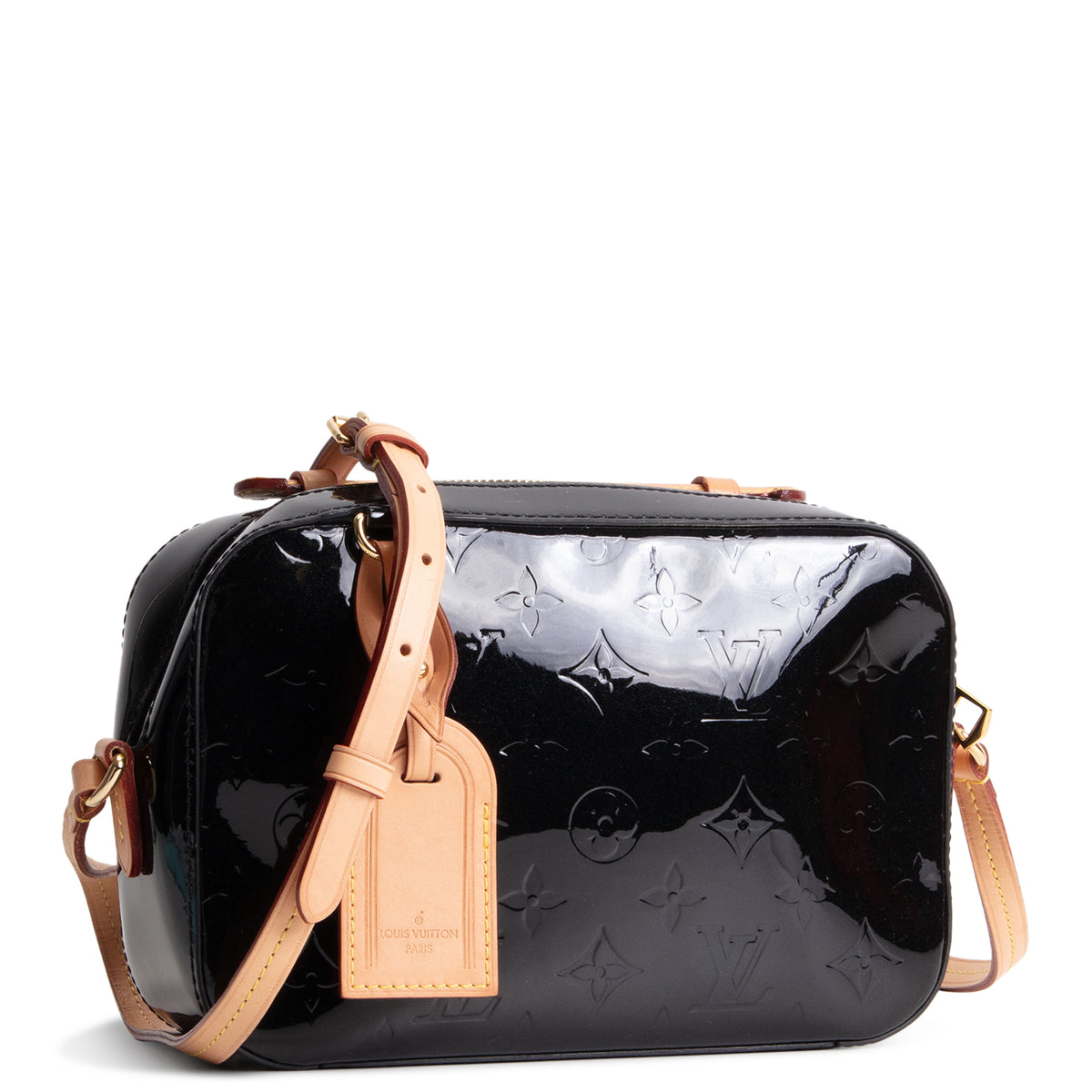 LOUIS VUITTON Monogram Vernis Santa Monica Shoulder Bag - Black