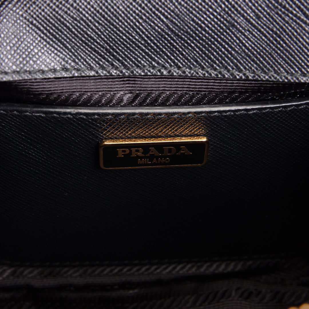 PRADA Micro Saffiano Galleria Shoulder Bag - Black