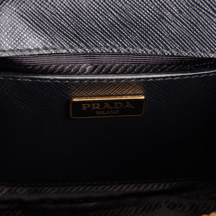 PRADA Micro Saffiano Galleria Shoulder Bag - Black