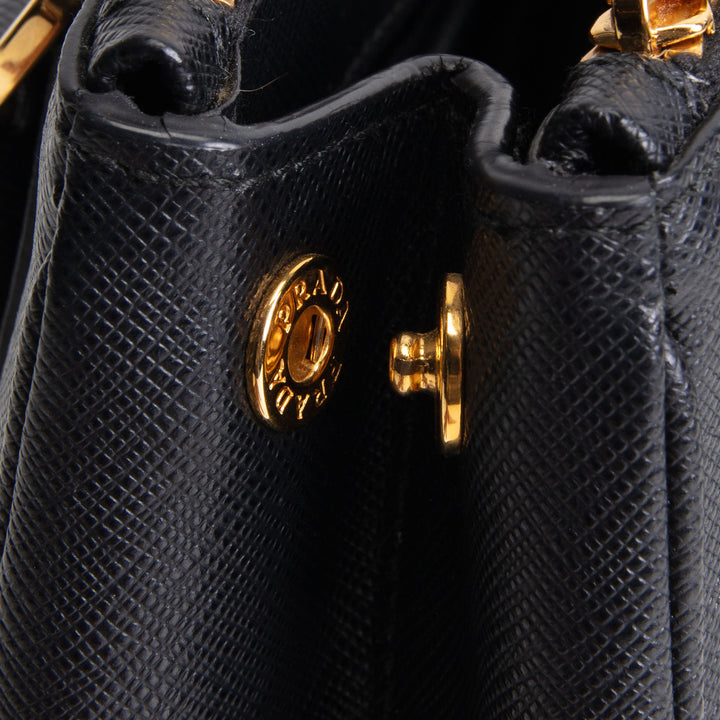 PRADA Micro Saffiano Galleria Shoulder Bag - Black