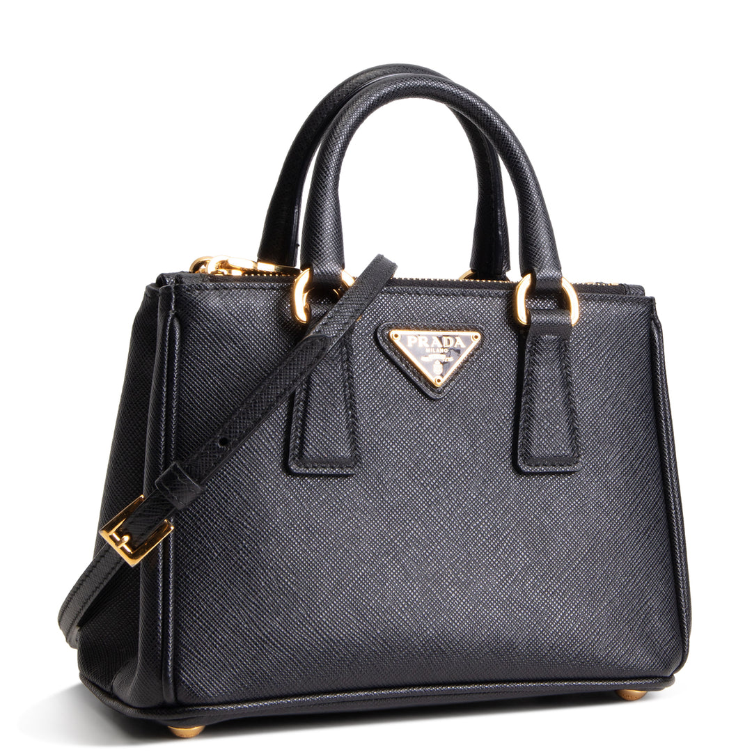 PRADA Micro Saffiano Galleria Shoulder Bag - Black