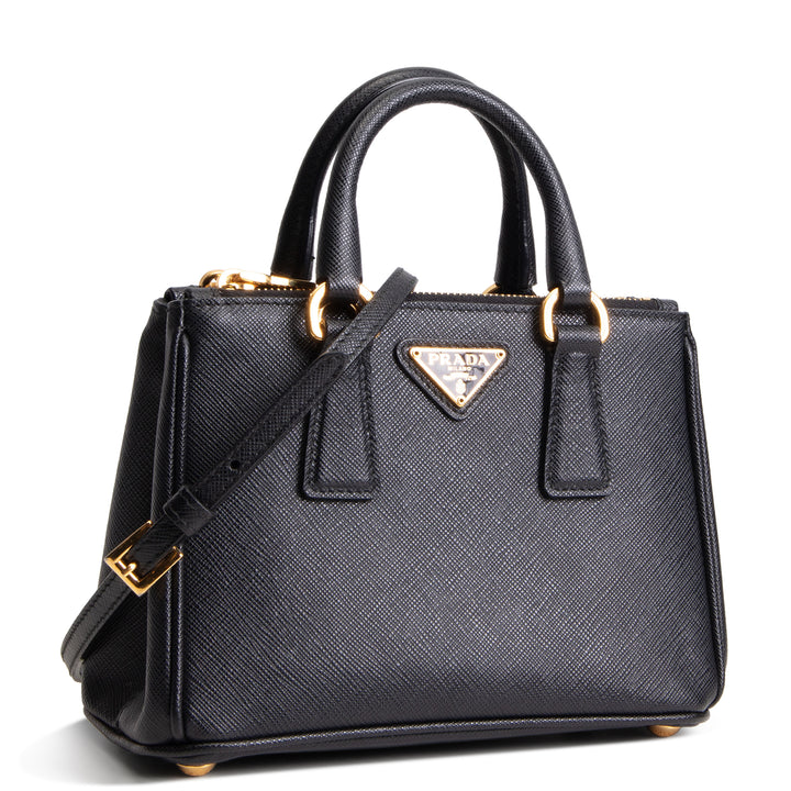 PRADA Micro Saffiano Galleria Shoulder Bag - Black