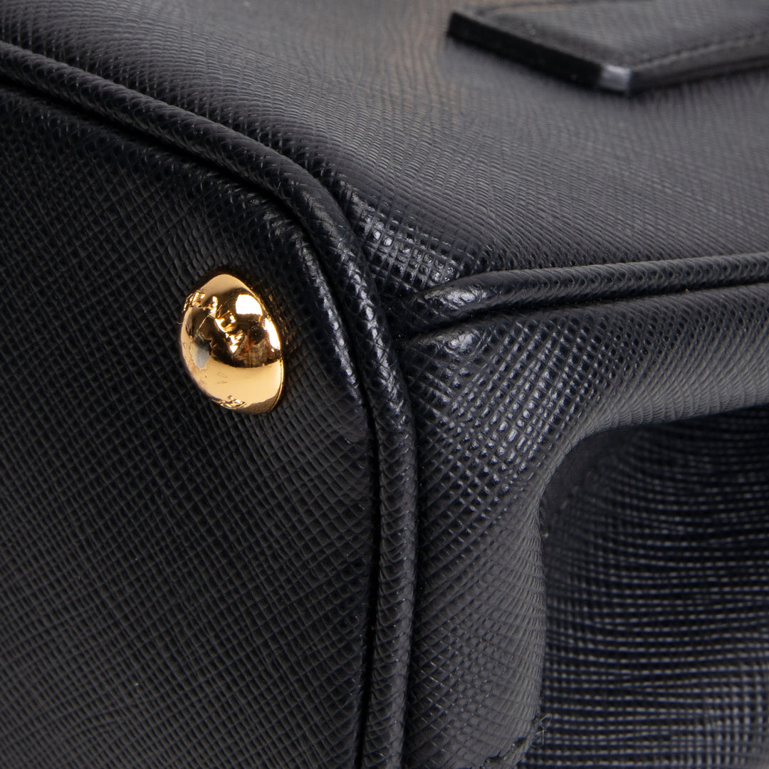 PRADA Micro Saffiano Galleria Shoulder Bag - Black