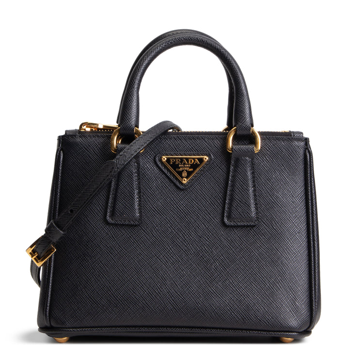 PRADA Micro Saffiano Galleria Shoulder Bag - Black