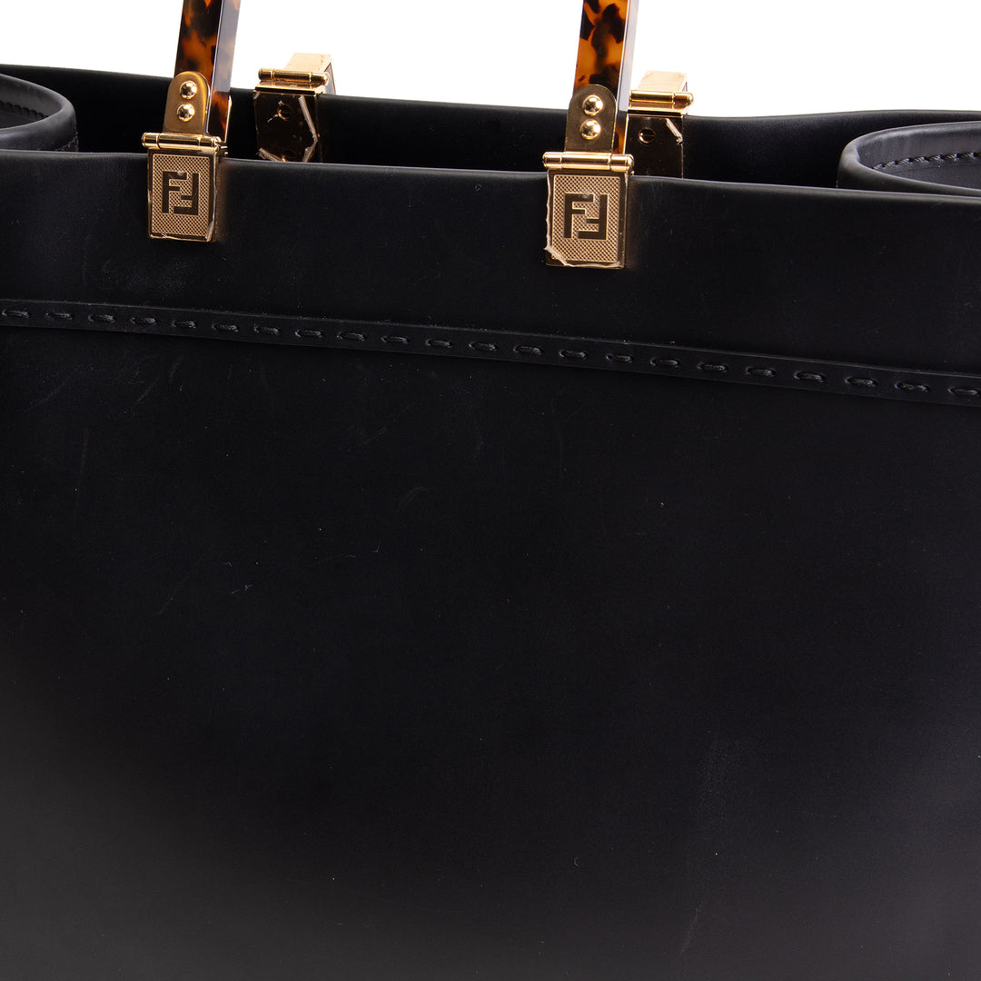 FENDI Sunshine Tote Medium - Black w/ Strap