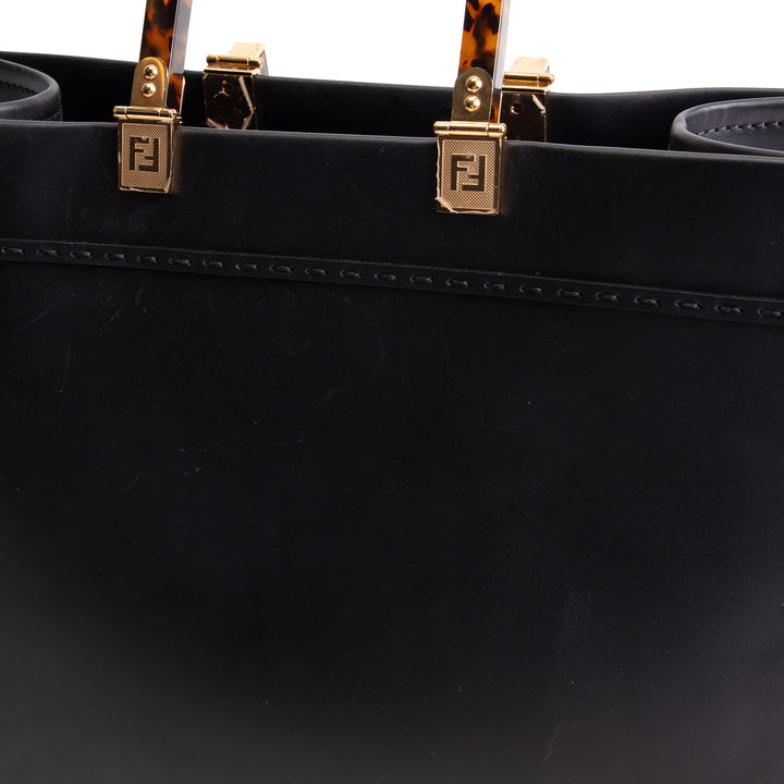 FENDI Sunshine Tote Medium - Black w/ Strap