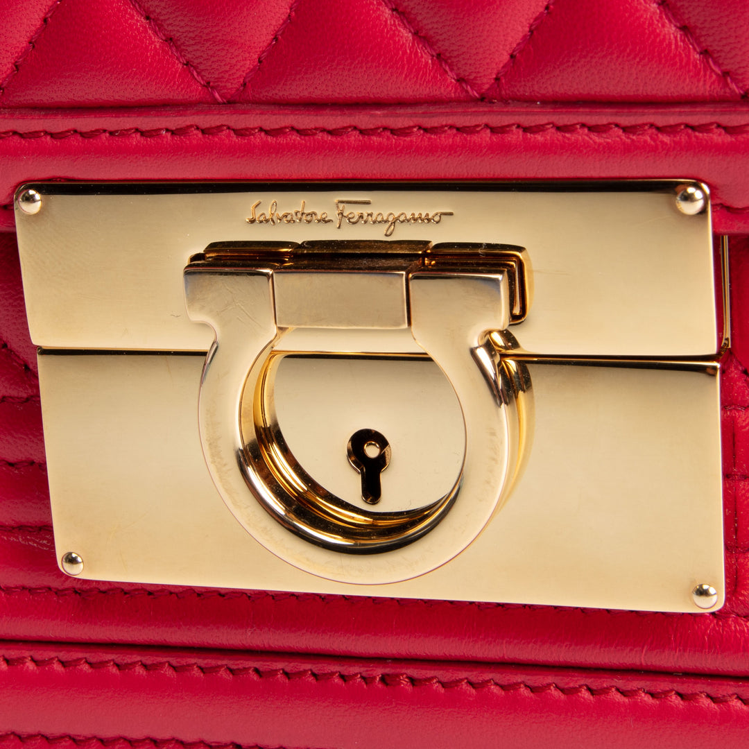 FERRAGAMO Quilted Leather Bag - Red
