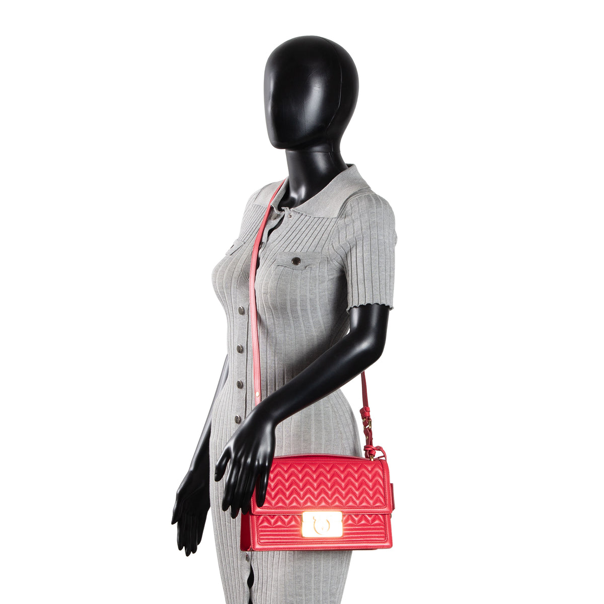 FERRAGAMO Quilted Leather Bag - Red