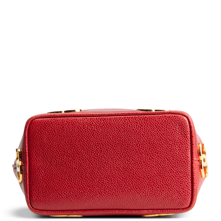 CHANEL Vintage Triple CC's Bucket Bag - Red OUTLET FINAL SALE