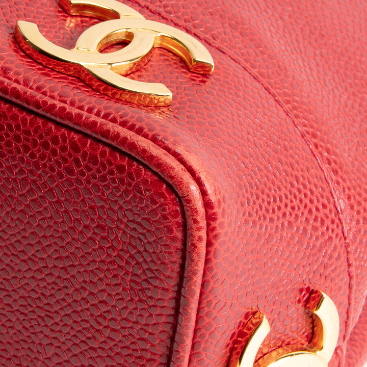 CHANEL Vintage Triple CC's Bucket Bag - Red OUTLET FINAL SALE