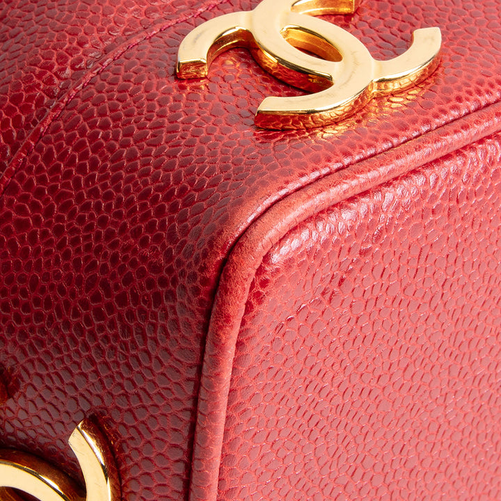 CHANEL Vintage Triple CC's Bucket Bag - Red OUTLET FINAL SALE
