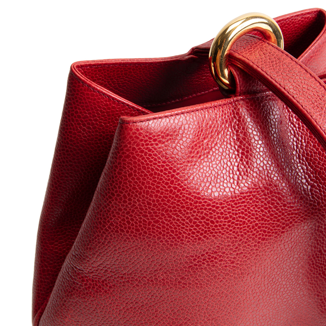 CHANEL Vintage Triple CC's Bucket Bag - Red OUTLET FINAL SALE