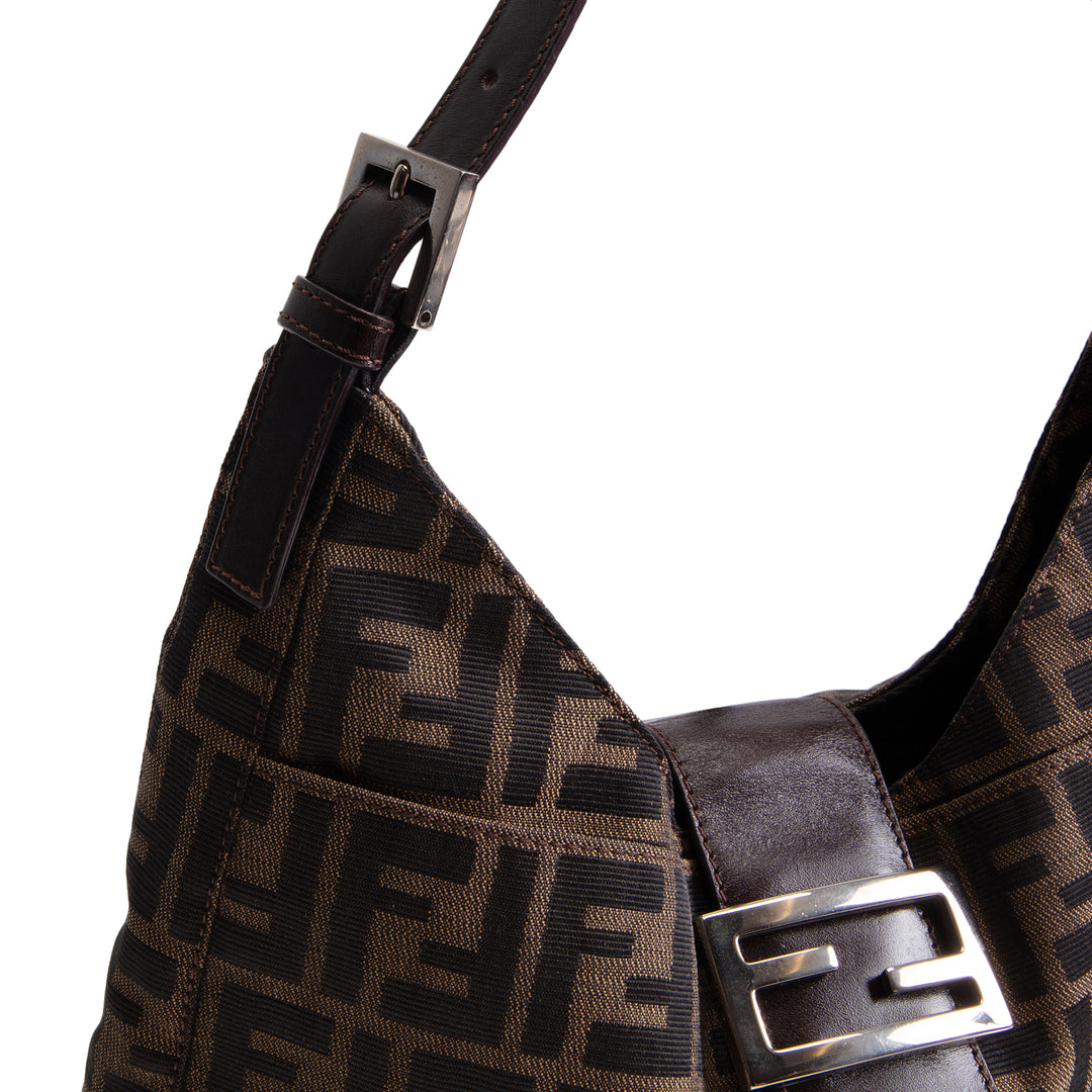 FENDI Zucca FF Hobo - Brown