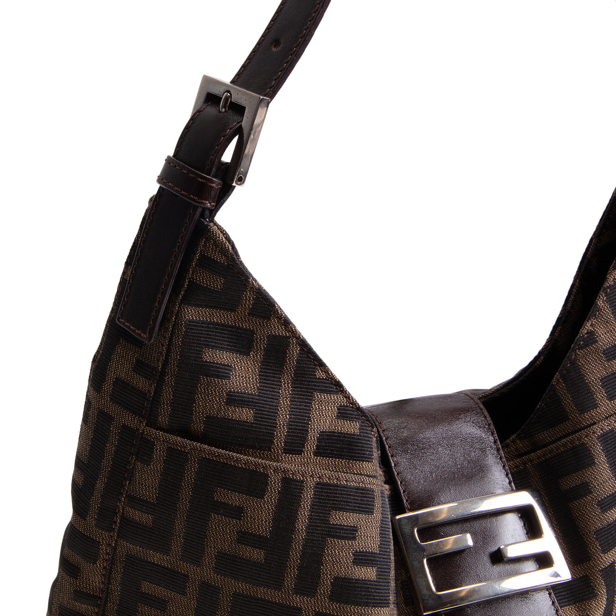 FENDI Zucca FF Hobo - Brown