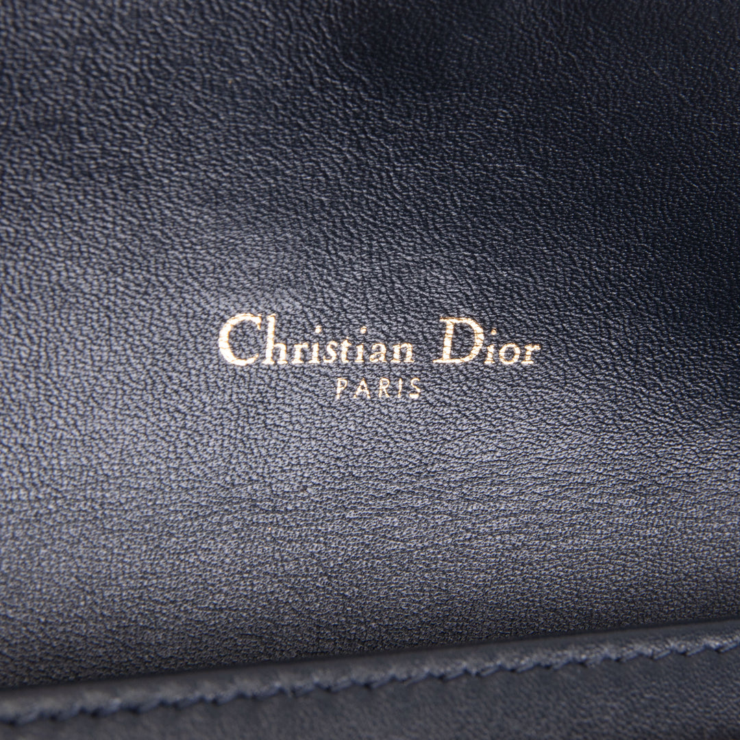 DIOR Oblique Jacquard Saddle Chain Wallet - Long - Blue