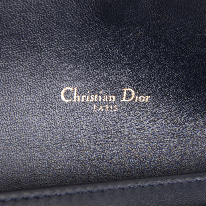 DIOR Oblique Jacquard Saddle Chain Wallet - Long - Blue